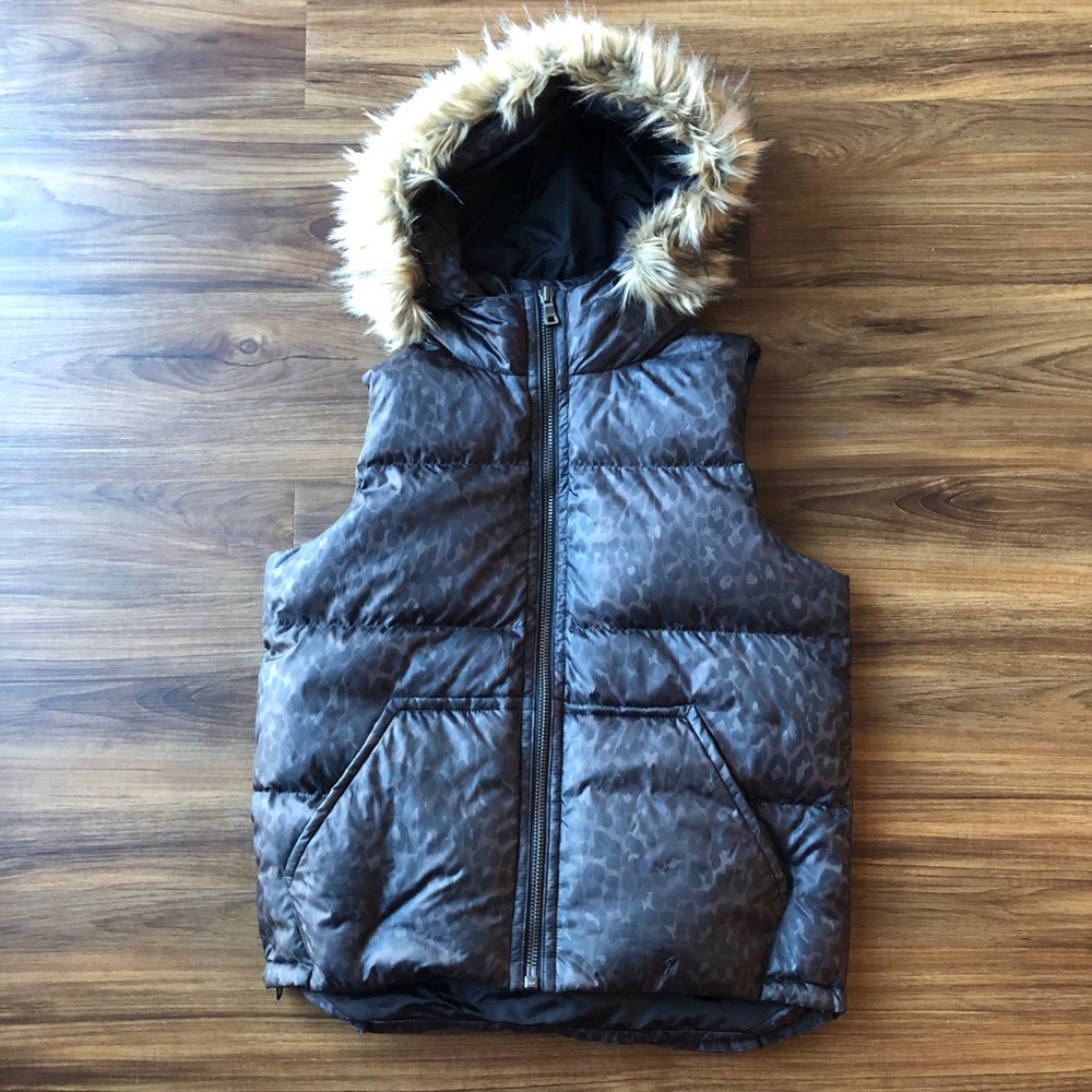 Coach Camo Vest With Fur Hood